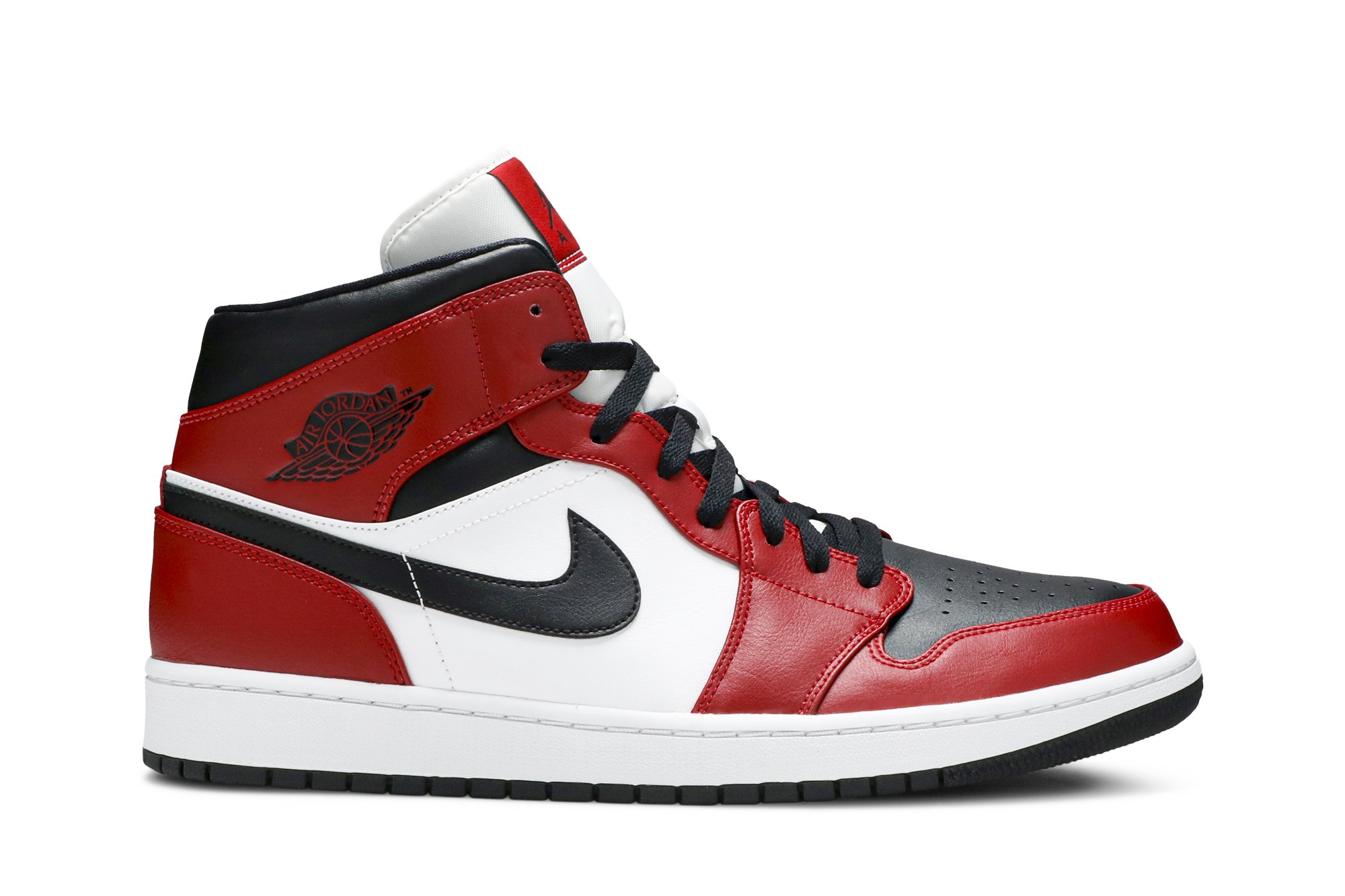 Air Jordan 1 Mid Chicago Style Black Toe Suisse