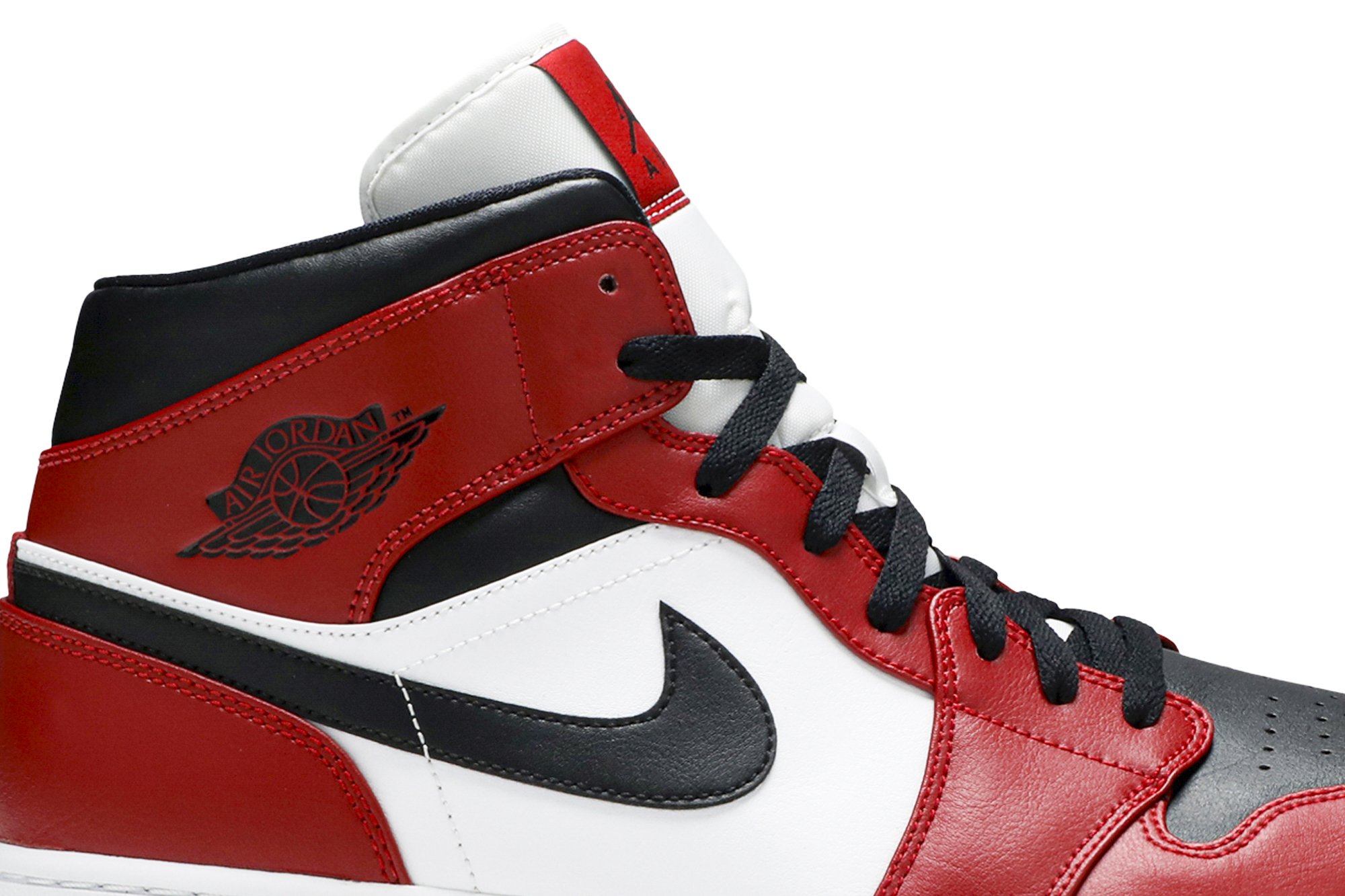 Air Jordan 1 Mid Chicago Style Black Toe Suisse