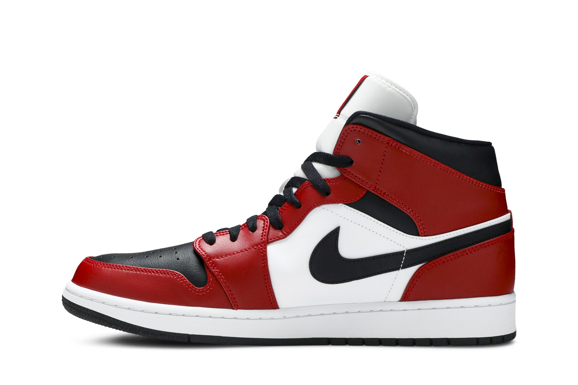 Air Jordan 1 Mid Chicago Style Black Toe Suisse