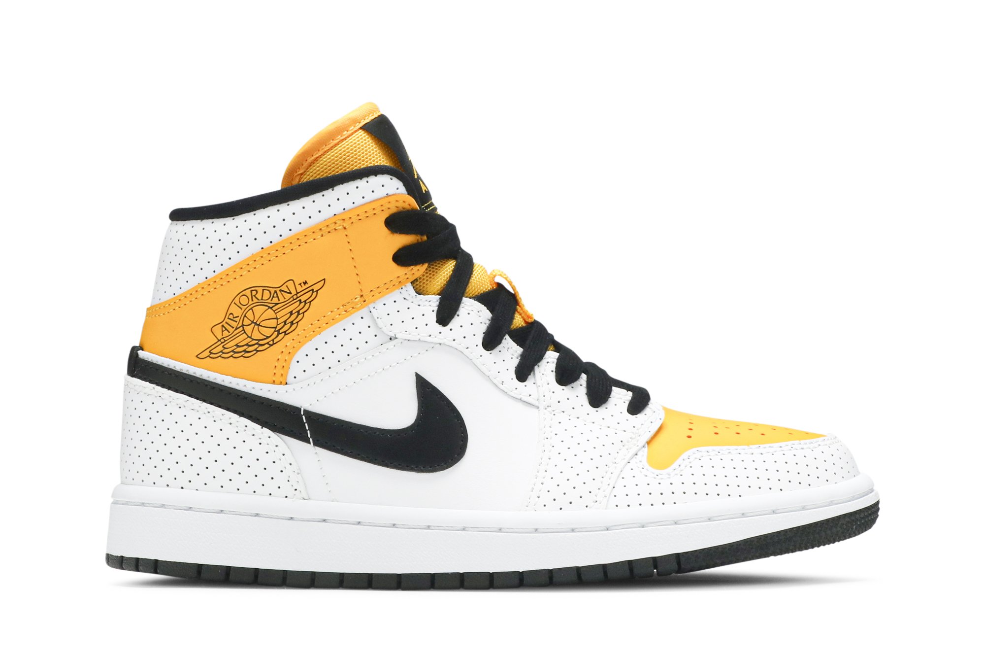 Wmns Air Jordan 1 Mid Perforated - Blanc Université Or Suisse