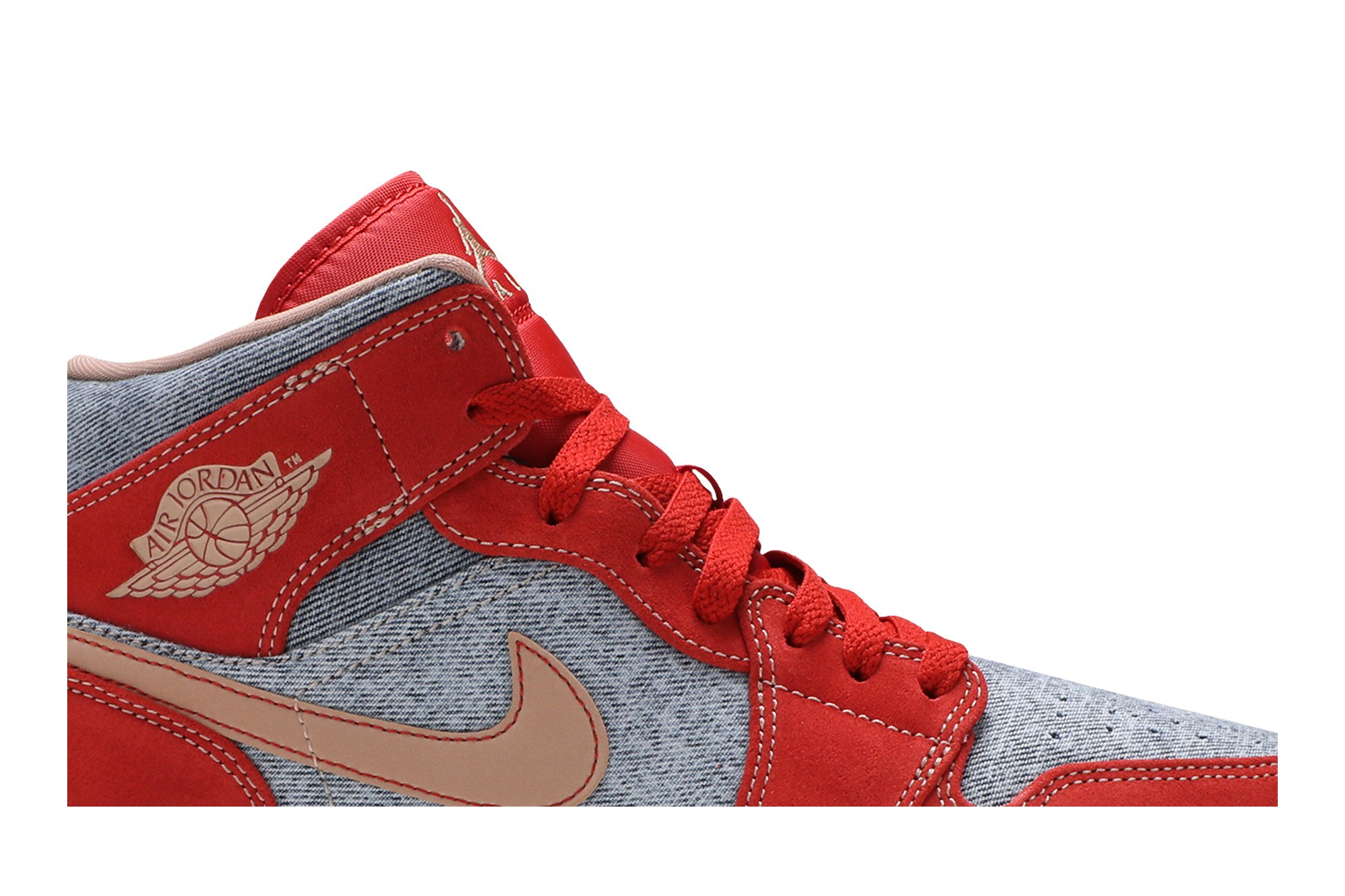 Air Jordan 1 Mid Denim Rouge Suisse