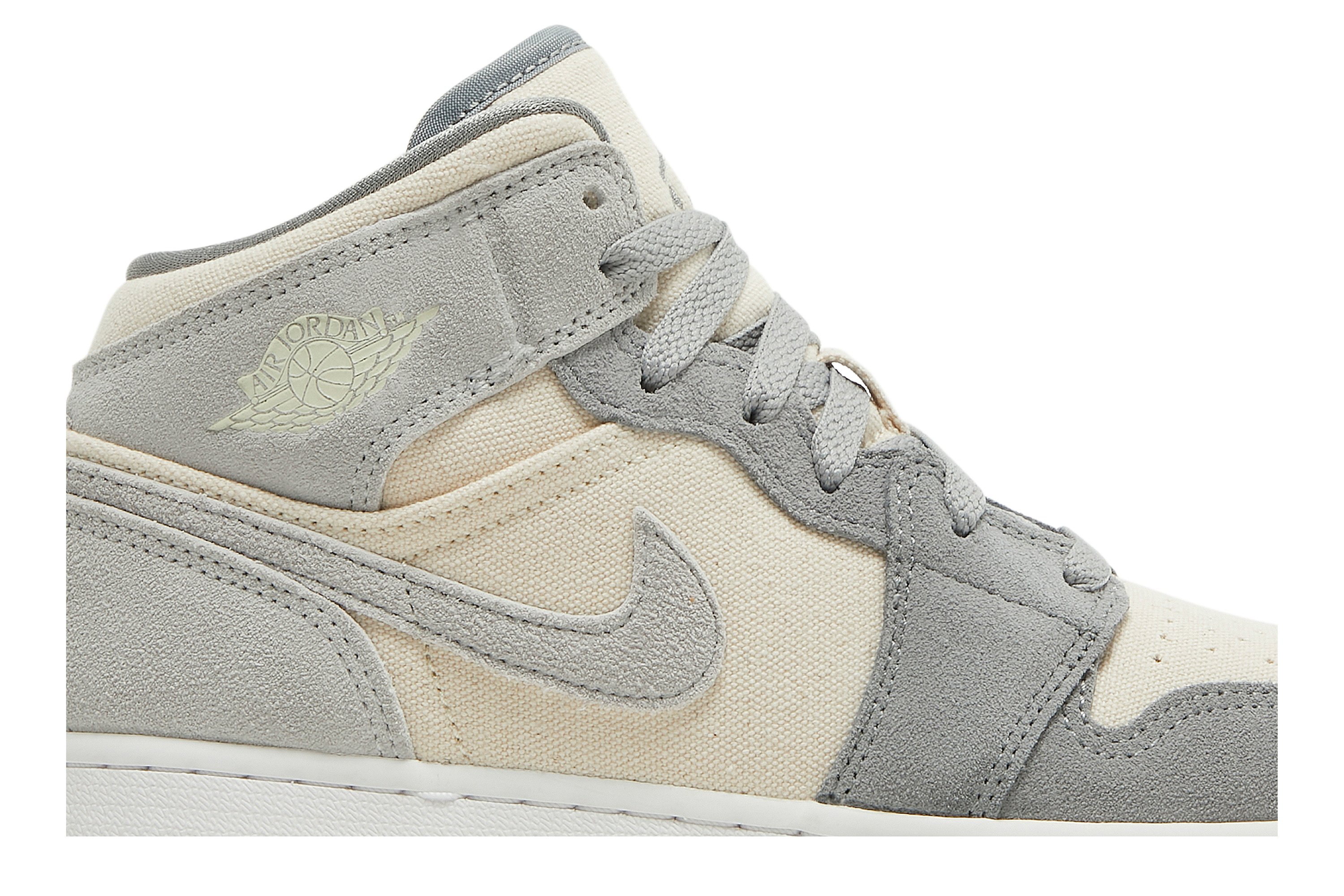 Air Jordan 1 Mid Se Gs Lait De Coco Particule Gris Suisse