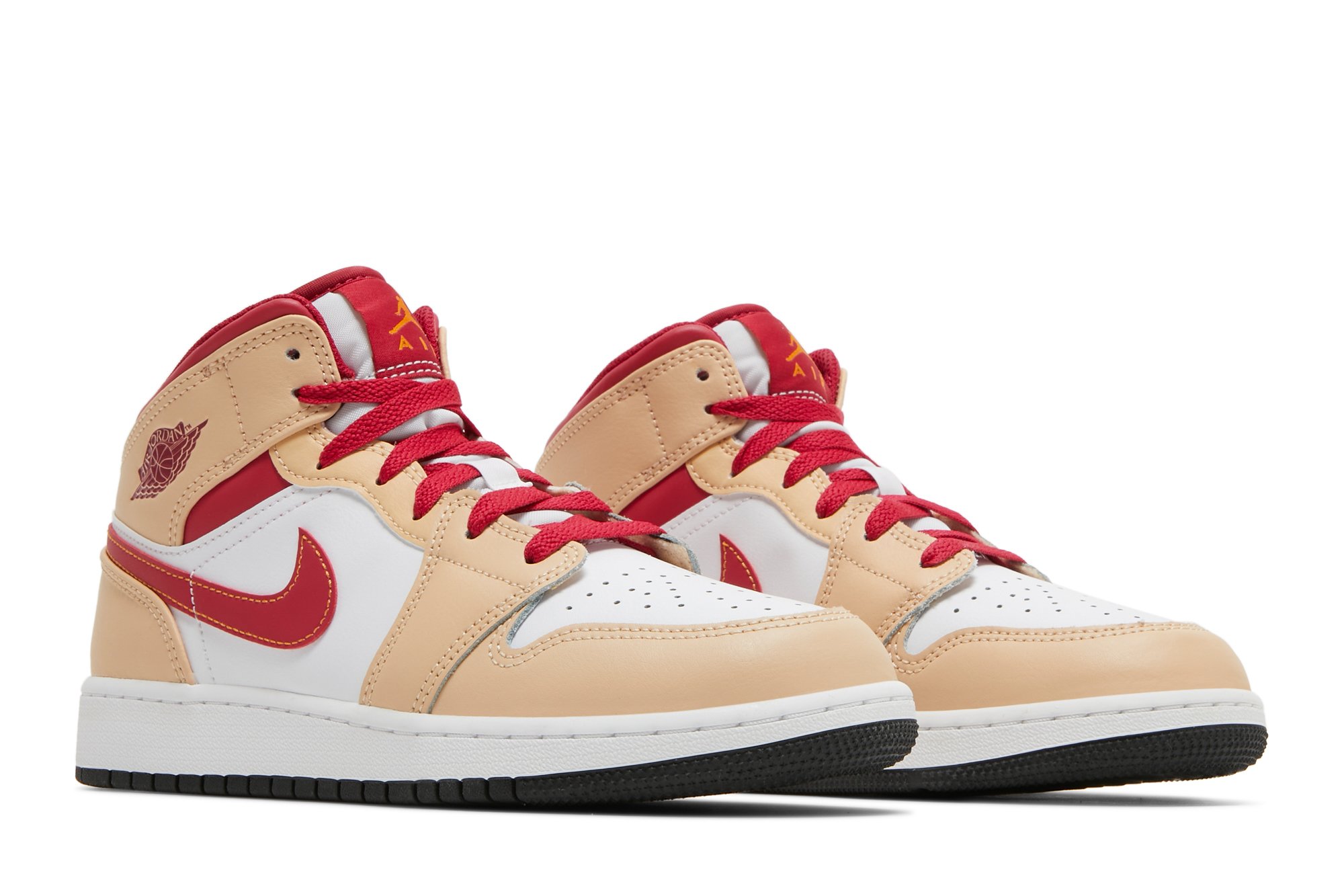 Air Jordan 1 Mid Gs Light Curry Cardinal Rouge Suisse