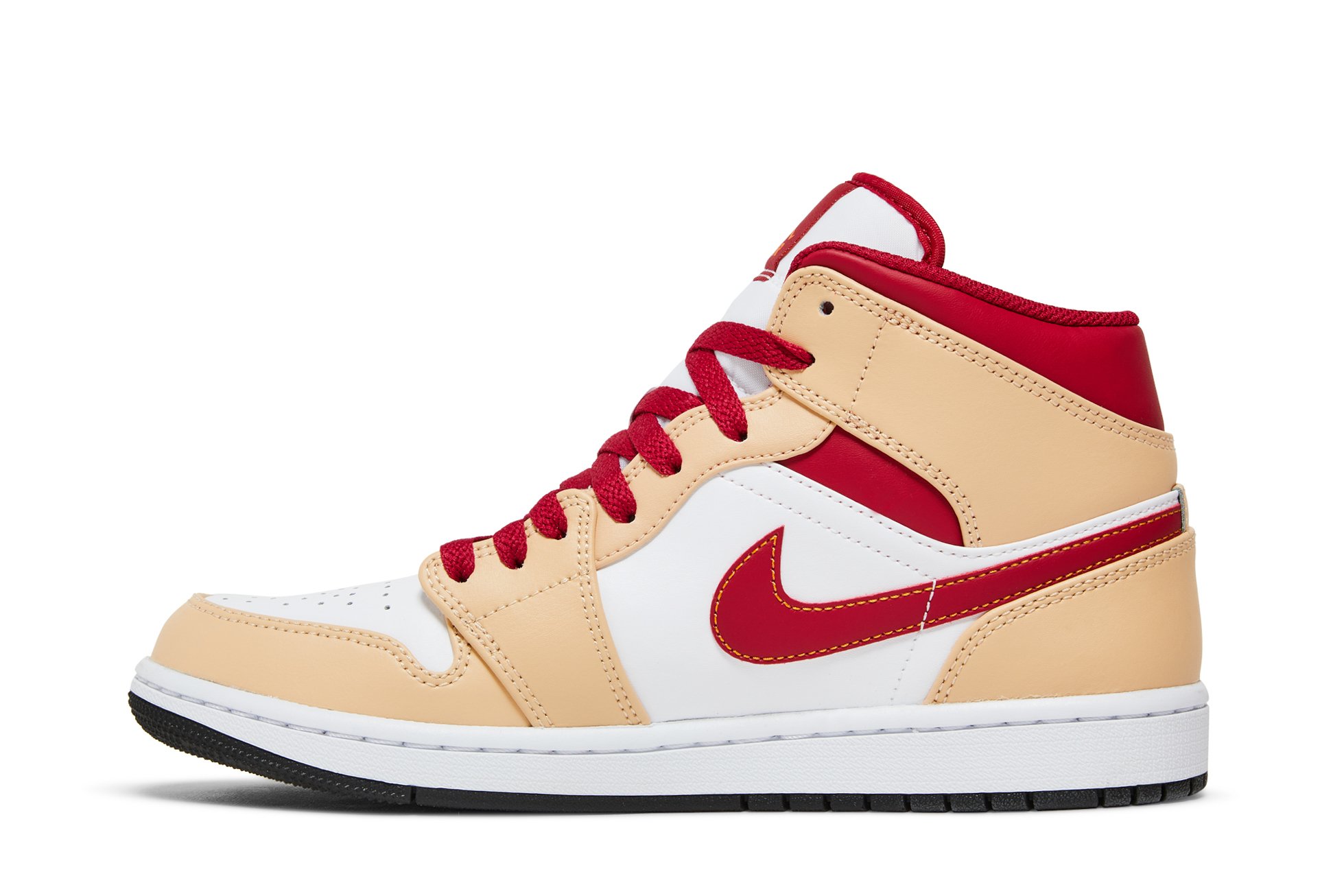 Air Jordan 1 Mid Light Curry Cardinal Rouge Suisse