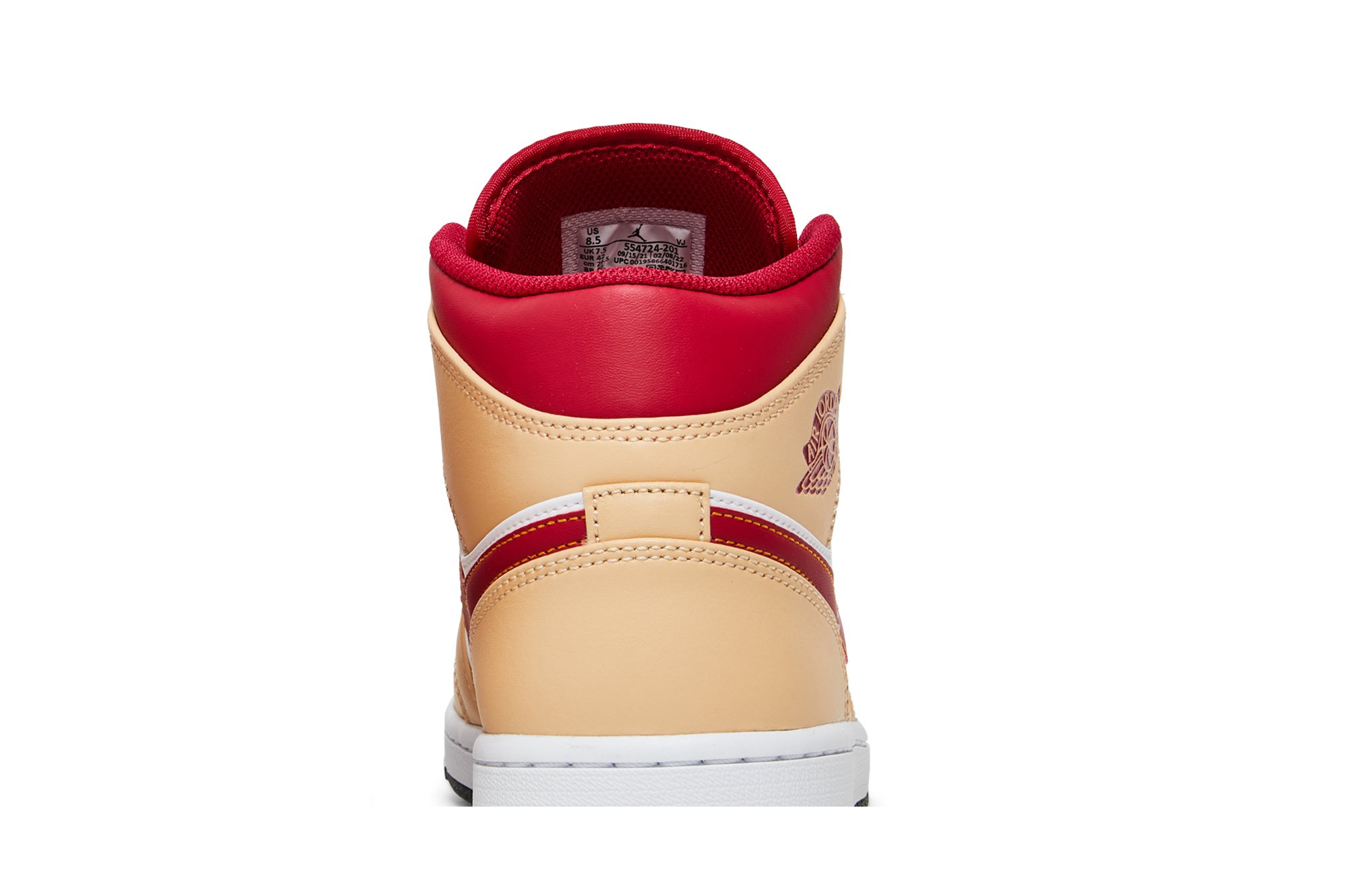 Air Jordan 1 Mid Light Curry Cardinal Rouge Suisse