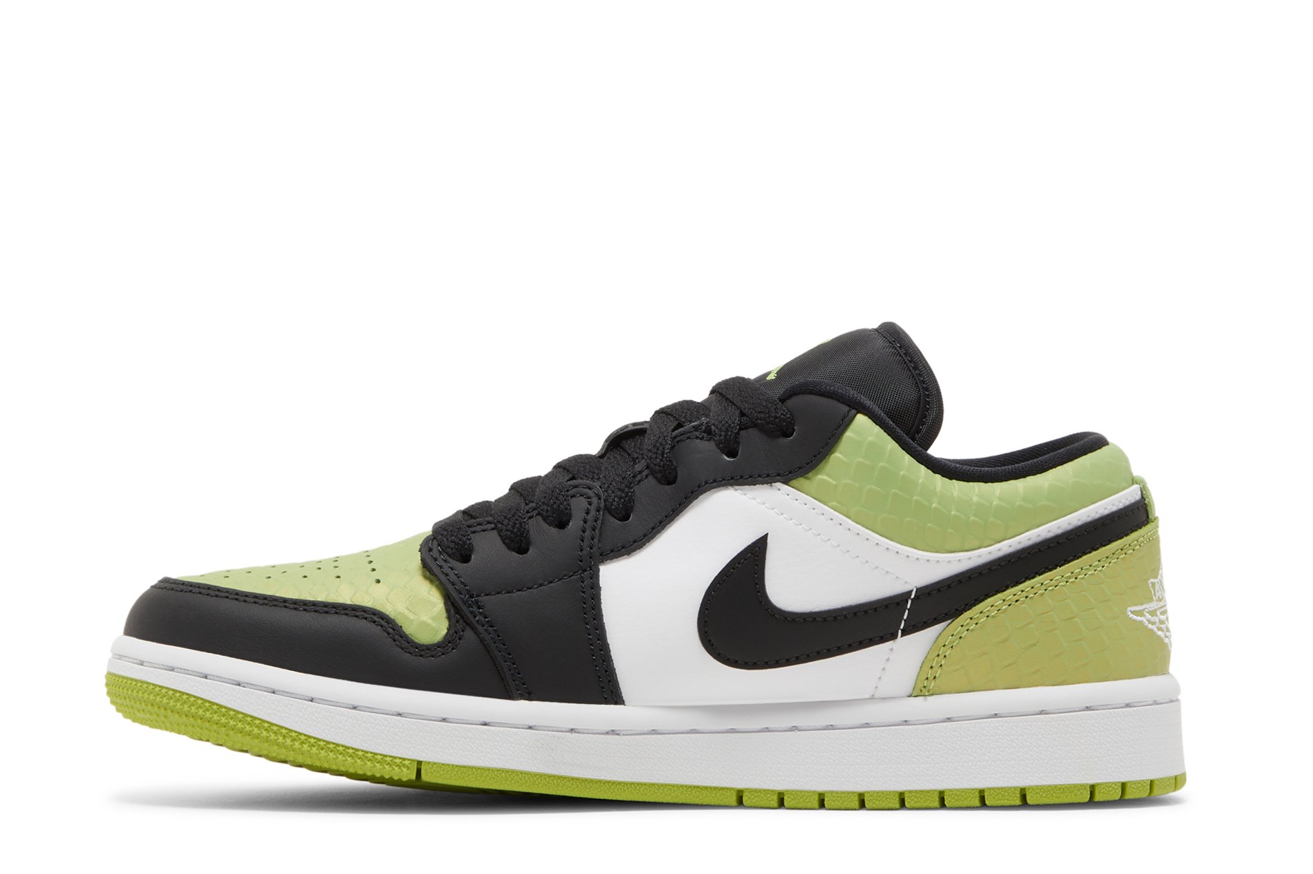 Wmns Air Jordan 1 Low Se Vivid Green Snakeskin Suisse