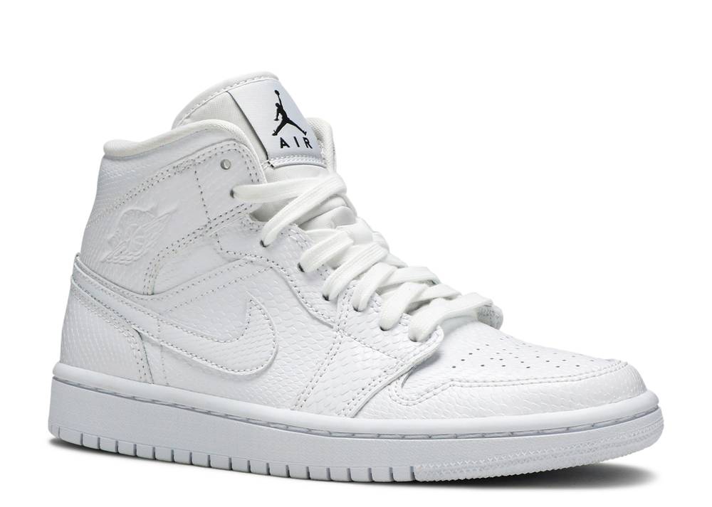 Wmns Air Jordan 1 Mid Chic Blanc Peau De Serpent Suisse