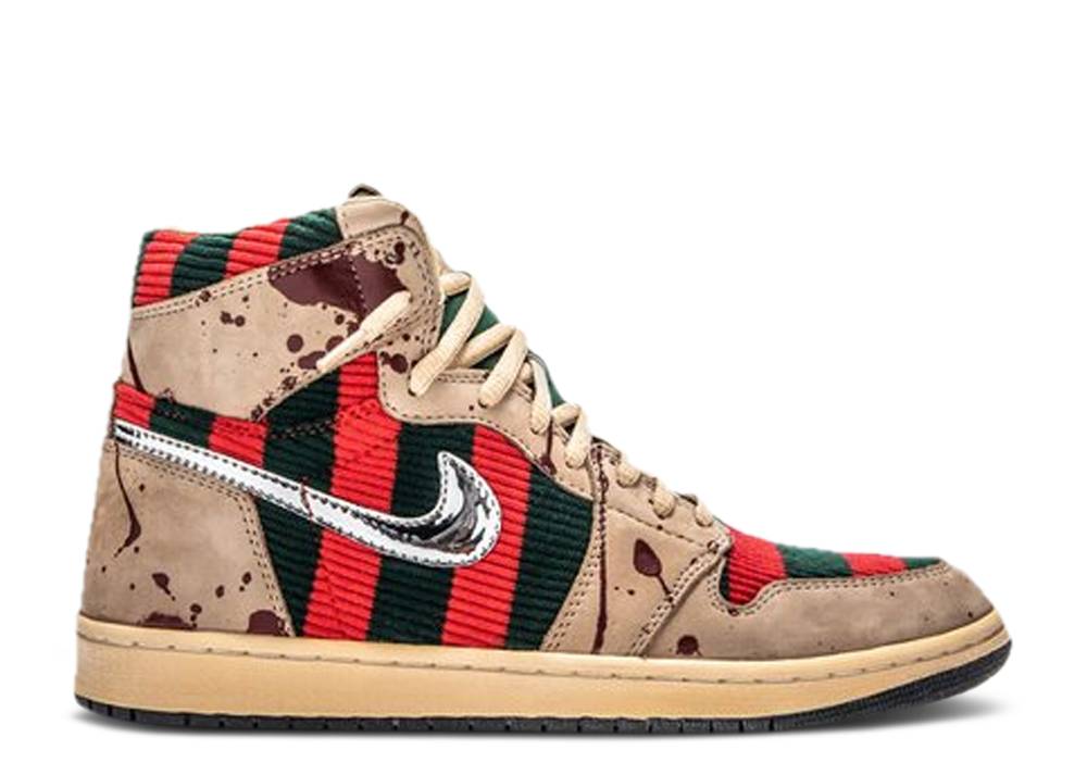 Chaussure Chirurgien X Air Jordan 1 High Freddy Krueger Custom Taupe Suisse