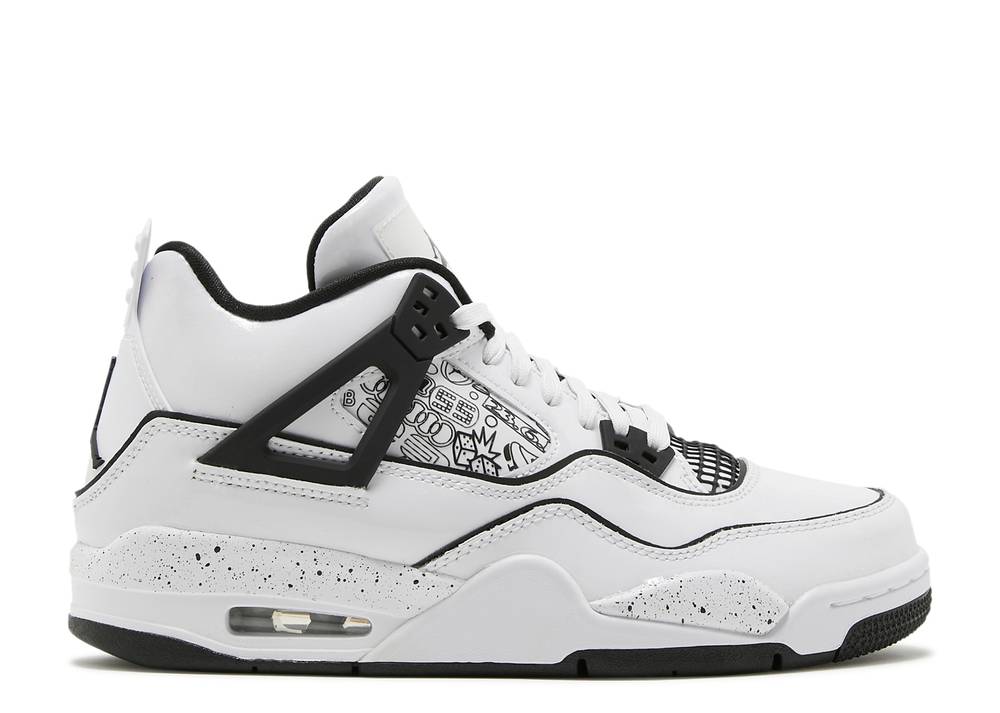 Air Jordan 4 Retro Gs Diy Blanc Suisse