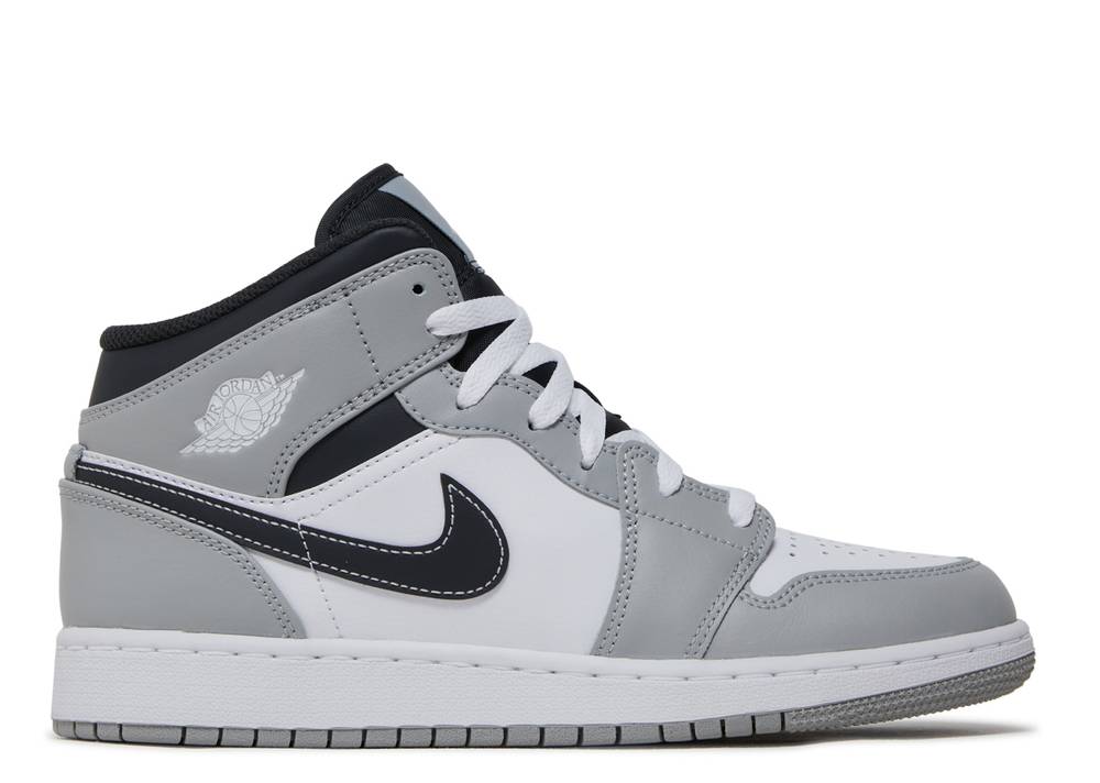 Air Jordan 1 Mid Gs-light Smoke Gris Suisse