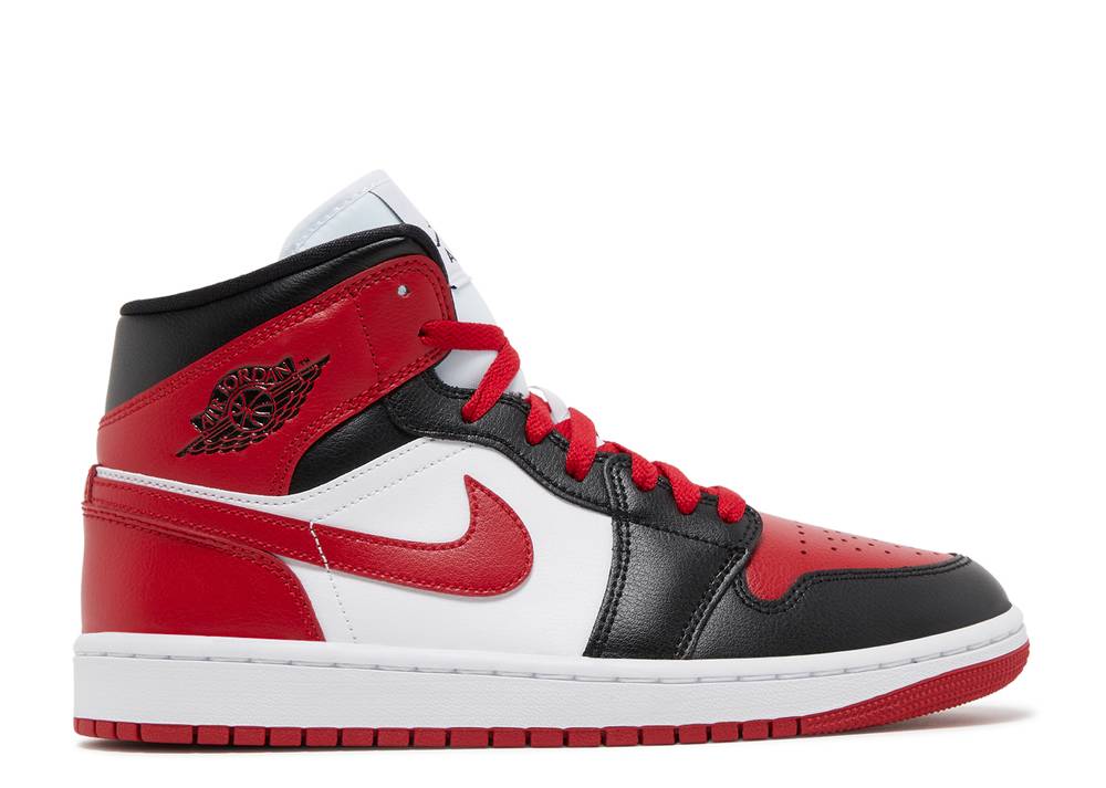 Wmns Air Jordan 1 Mid Alternate Bred Orteil Noir Suisse