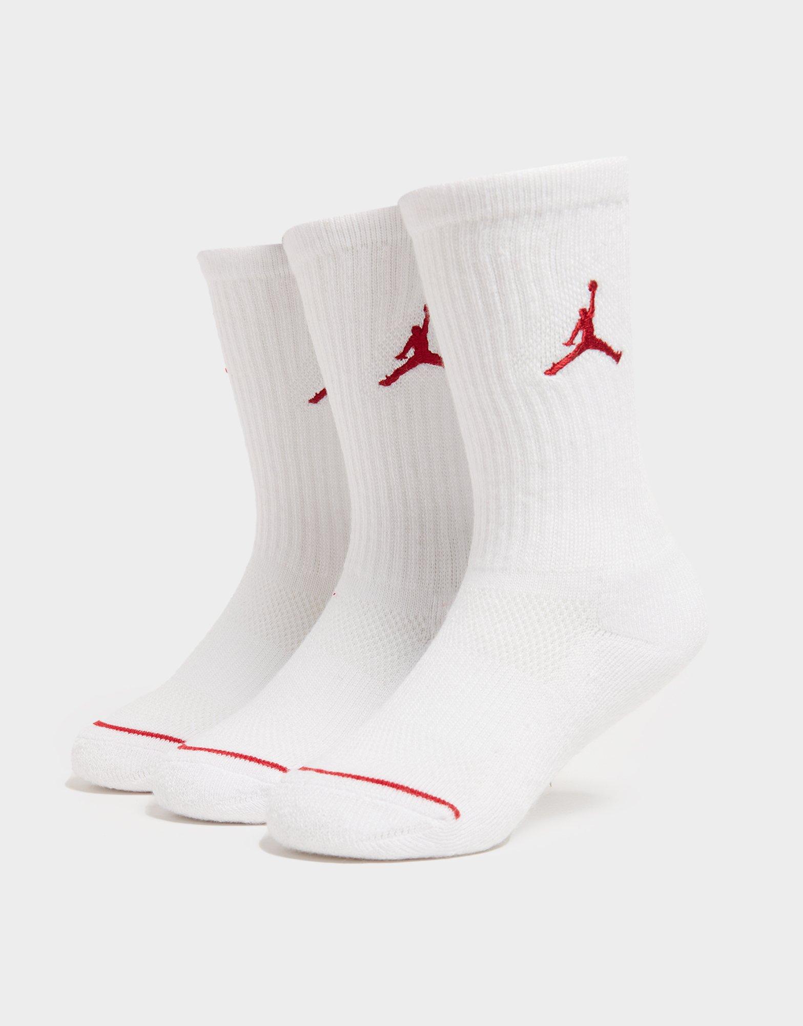 Jordan 3 Pack Crew Chaussettes Junior Blanc Suisse