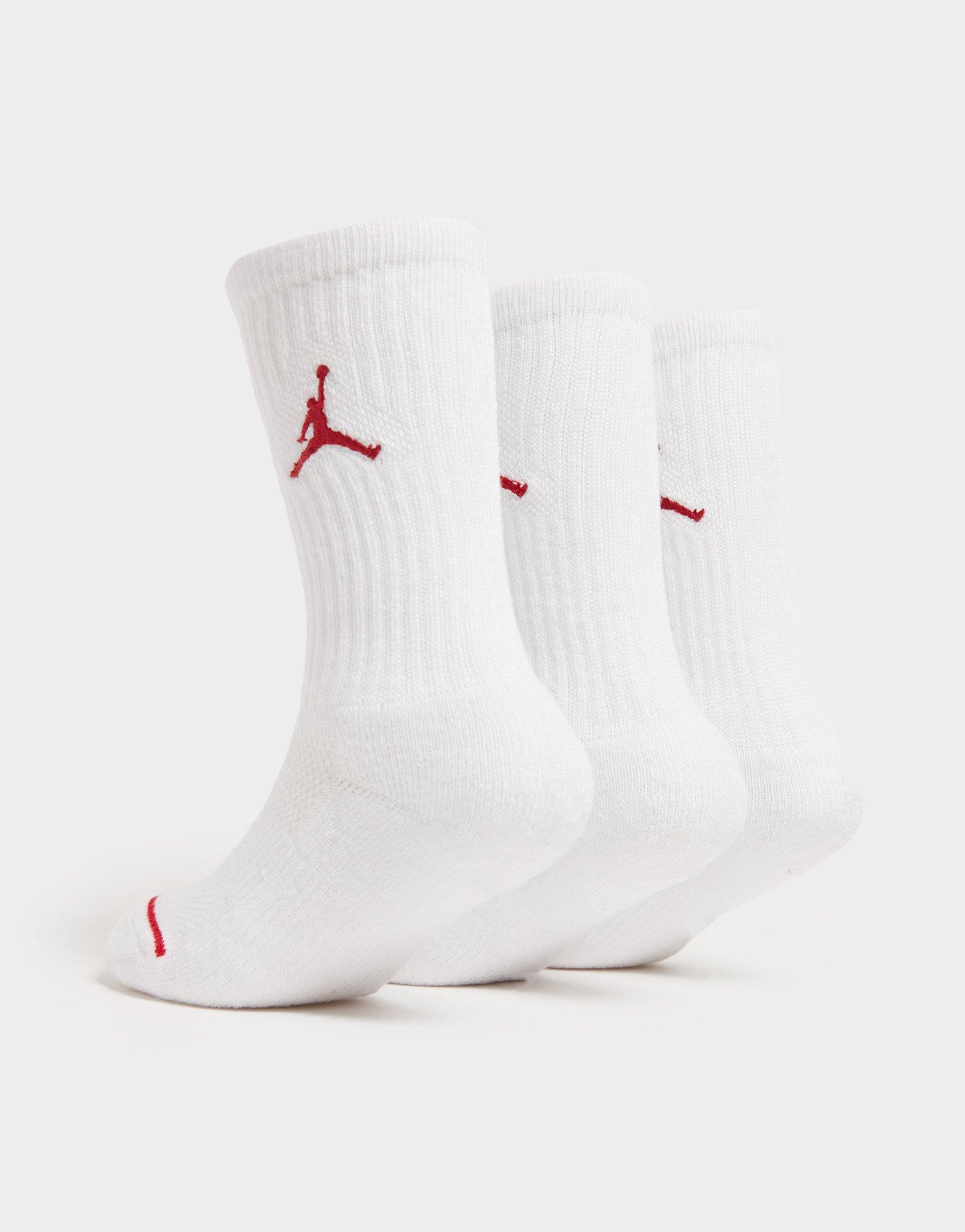 Jordan 3 Pack Crew Chaussettes Junior Blanc Suisse