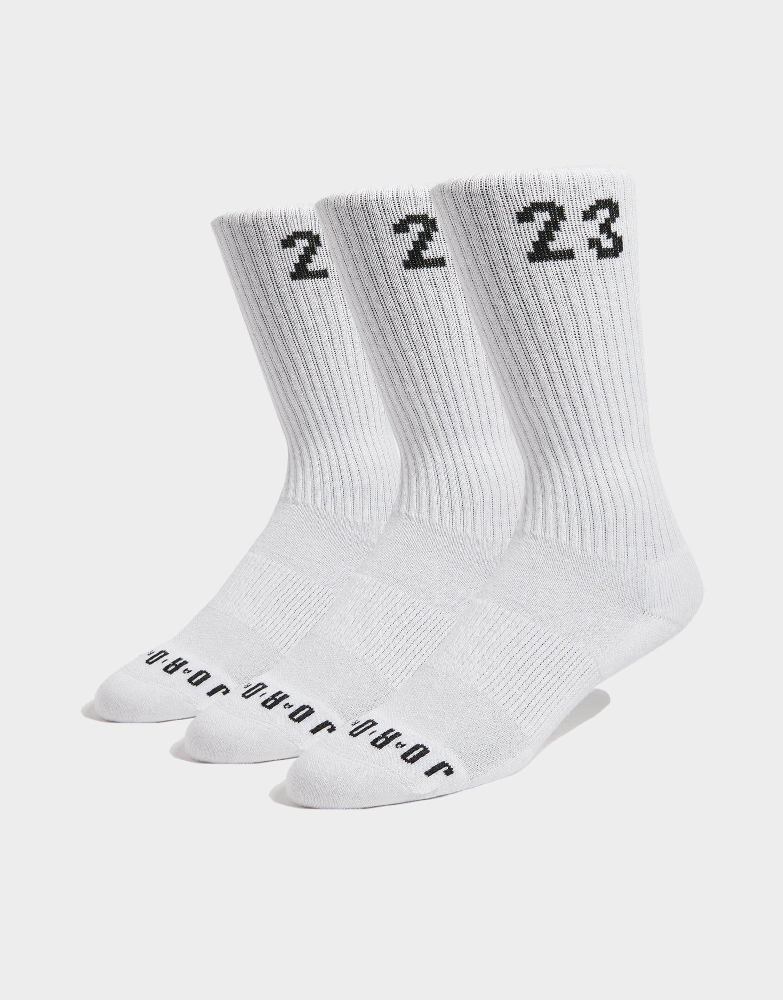 3 Paires De Chaussettes Mi-mollet Jordan Blanc Suisse