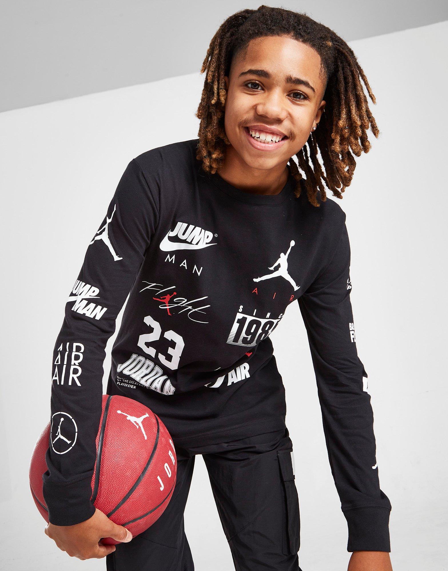 Jordan T-shirt Manches Longues Multi Logo Junior Noir Suisse