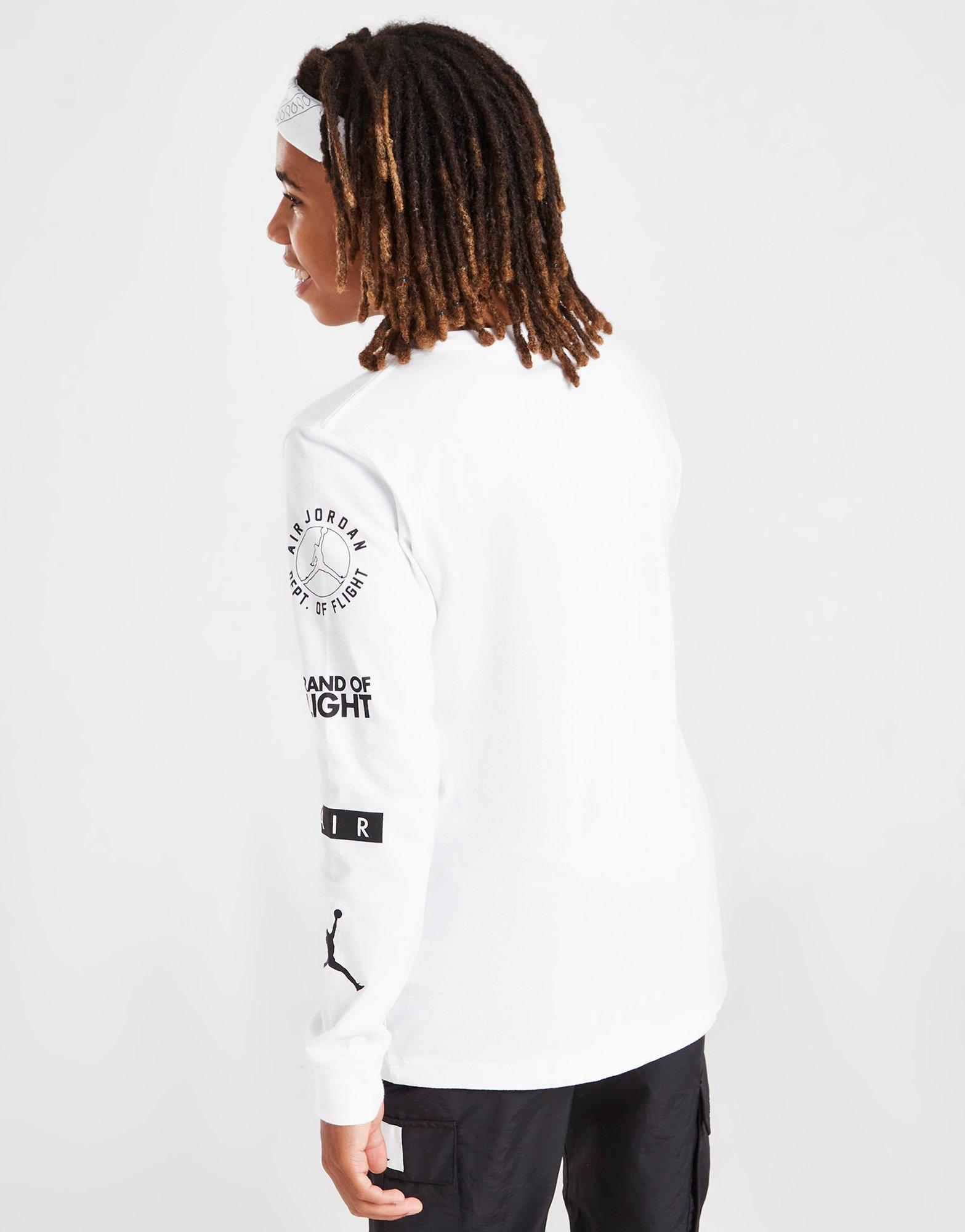 Jordan T-shirt Manches Longues Multi Logo Junior Blanc Suisse