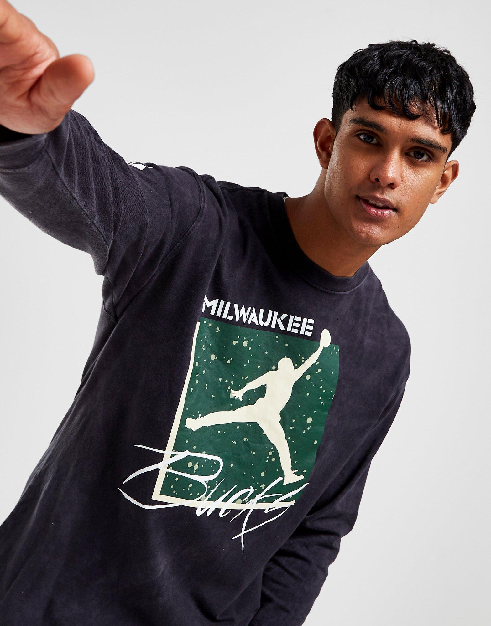 Jordan Nba Milwaukee Bucks Max90 T-shirt Manches Longues Noir Suisse