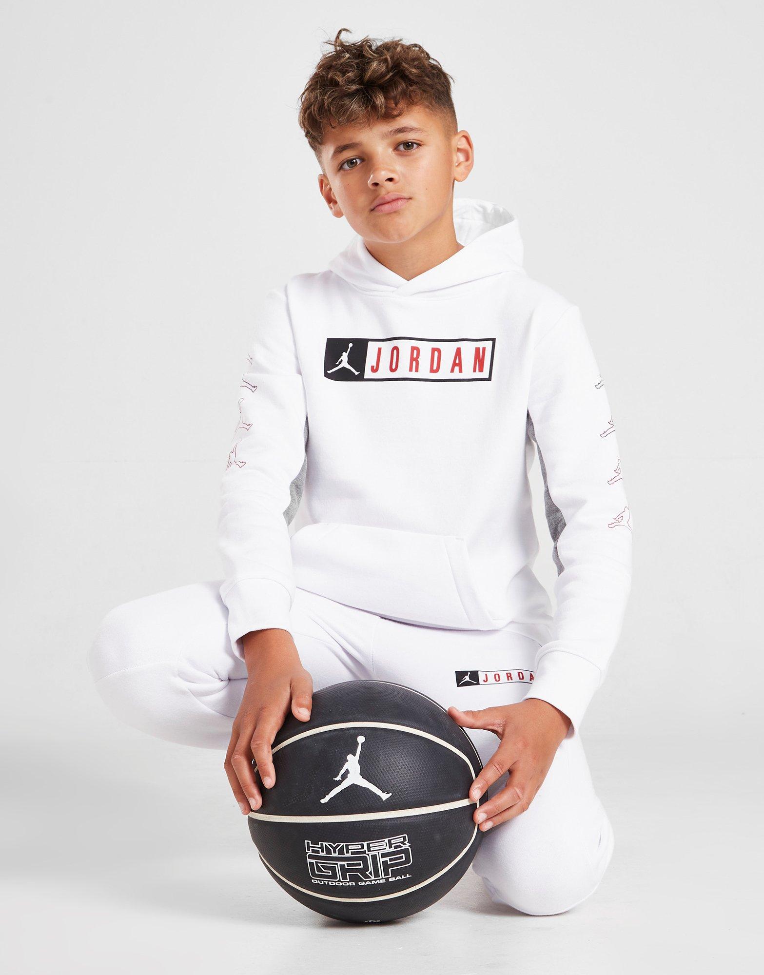 Jordan Overhead Box Repeat Hoodie Junior Blanc Suisse