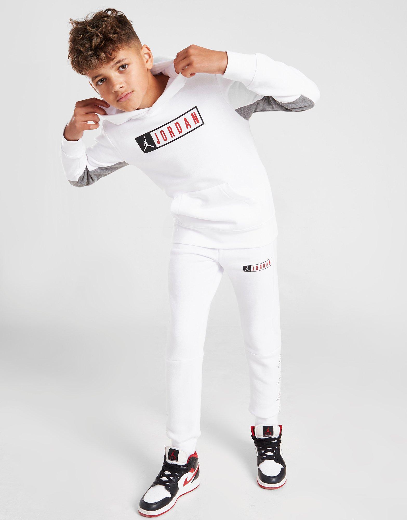 Jordan Overhead Box Repeat Hoodie Junior Blanc Suisse