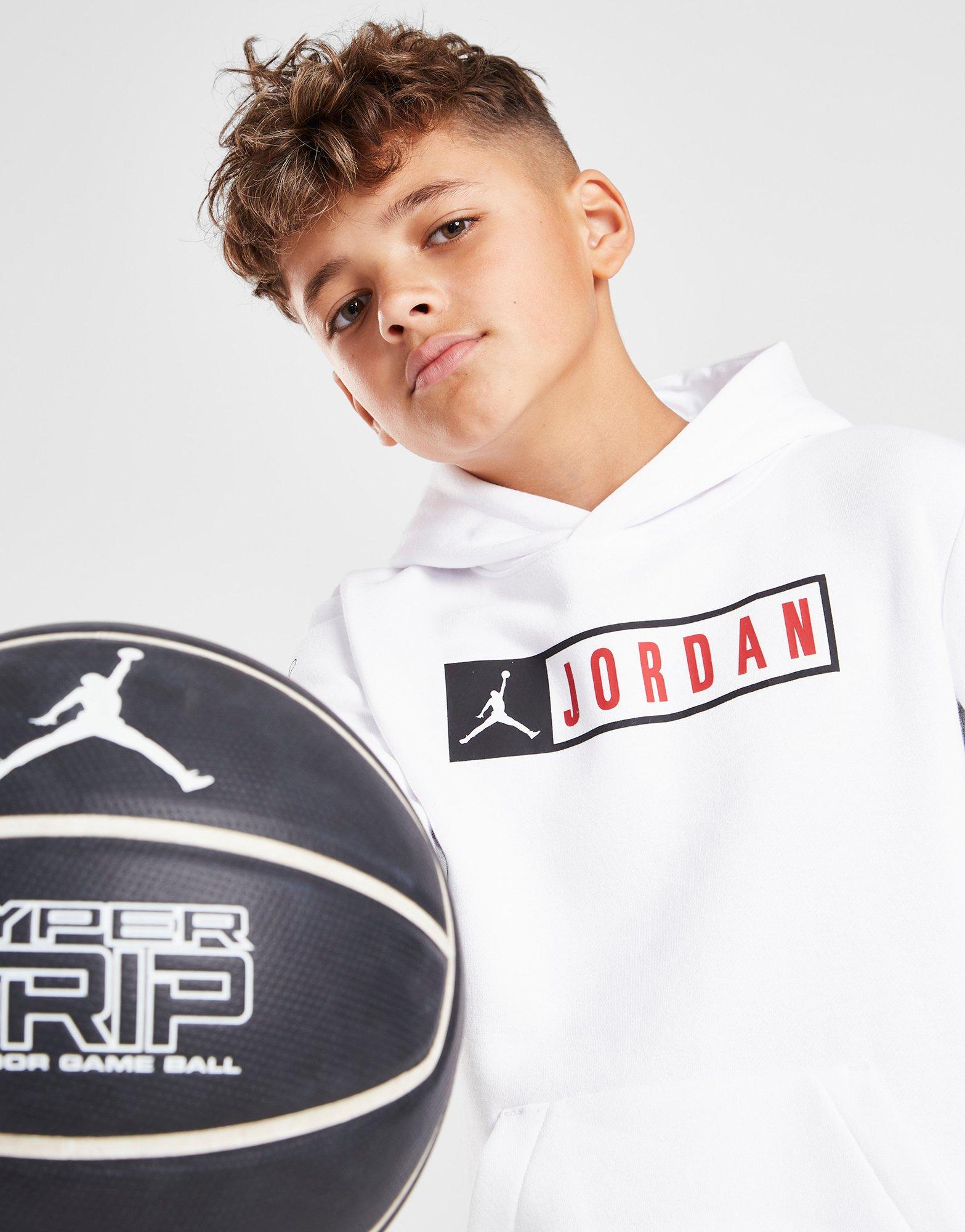 Jordan Overhead Box Repeat Hoodie Junior Blanc Suisse