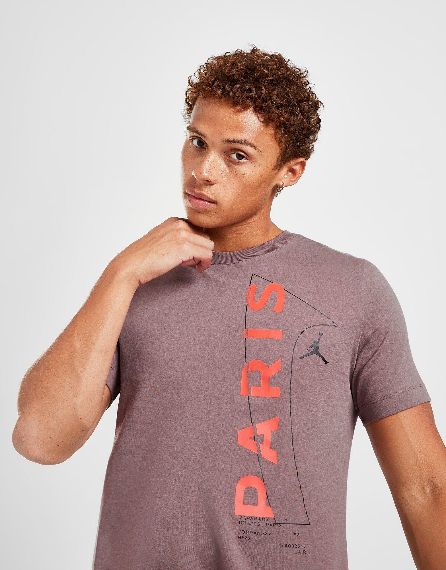 T-shirt Jordan Paris Saint Germain Wordmark Marron Suisse