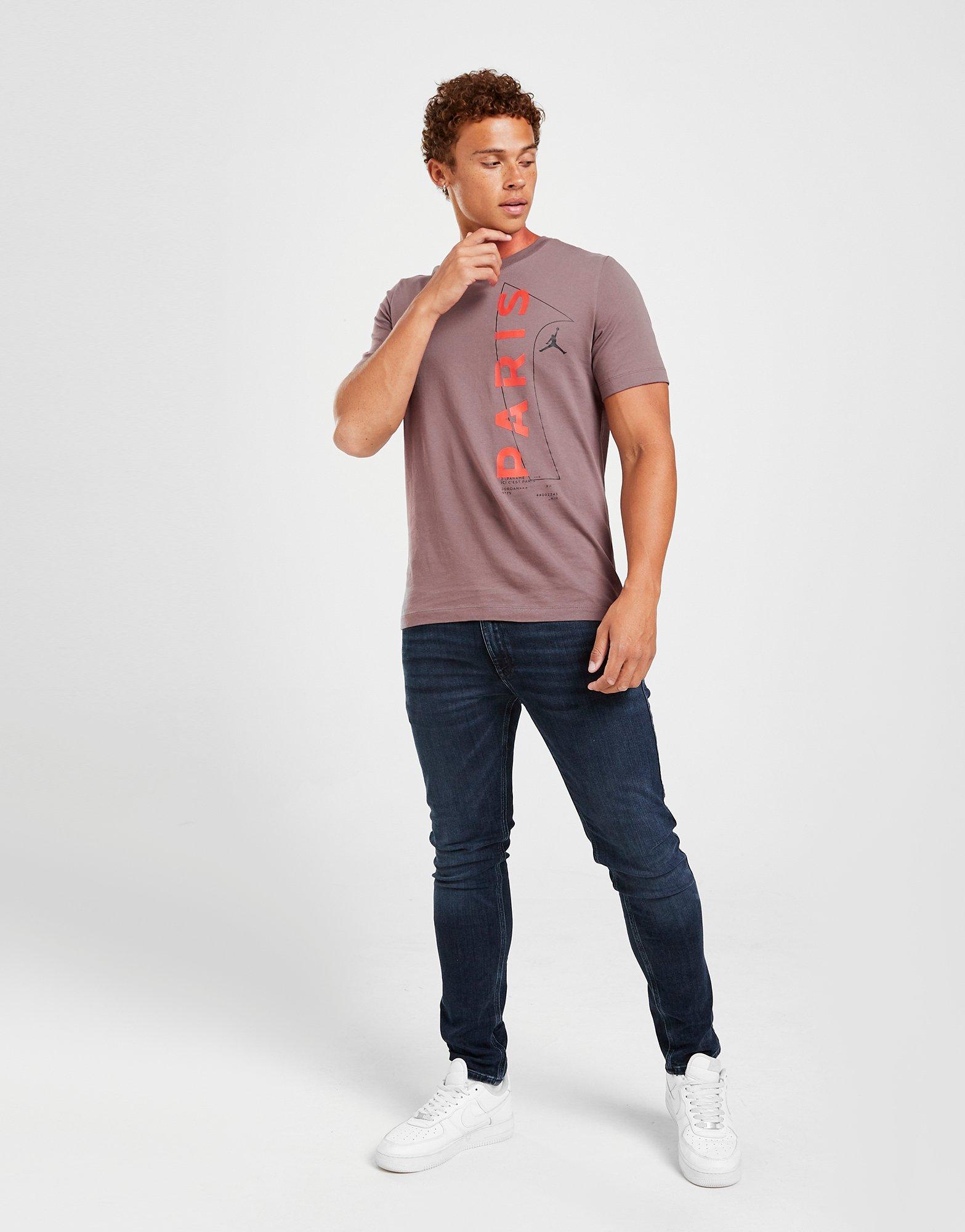 T-shirt Jordan Paris Saint Germain Wordmark Marron Suisse