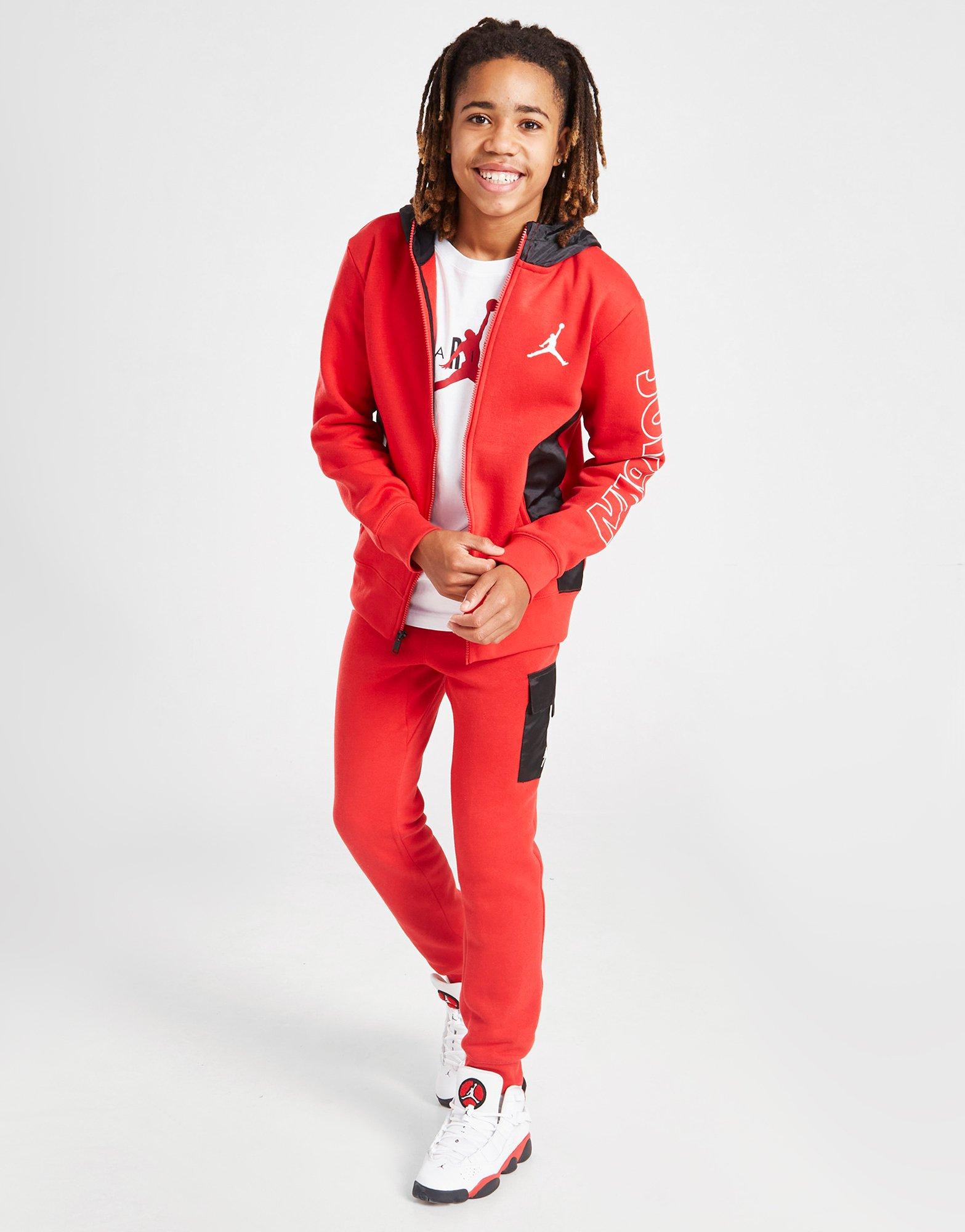 Jordan Survêtement Tissé Overlay Polaire Junior Rouge Suisse