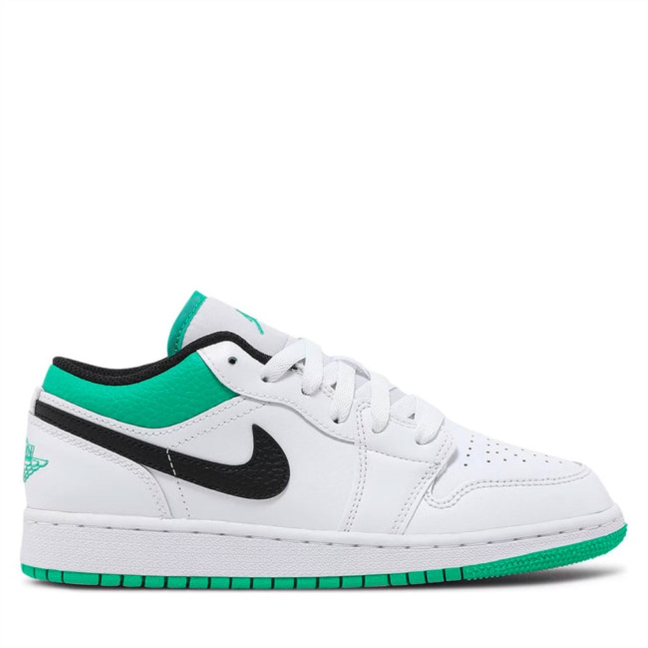 Air Jordan 1 Low Blanc Chanceux Vert Tumbled Cuir(gs) Suisse