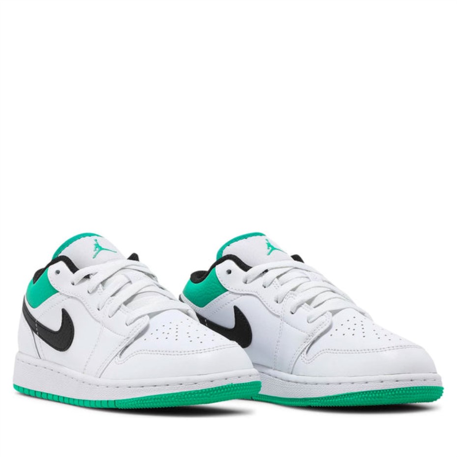 Air Jordan 1 Low Blanc Chanceux Vert Tumbled Cuir(gs) Suisse