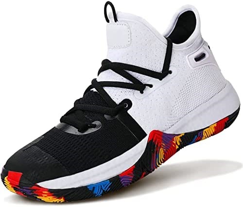 Ashion Chaussures De Basket-ball Pour Enfants Baskets De Basket-ball Pour Garçons Et Filles Blanc Suisse