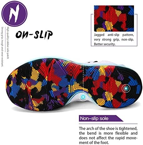 Ashion Chaussures De Basket-ball Pour Enfants Baskets De Basket-ball Pour Garçons Et Filles Blanc Suisse