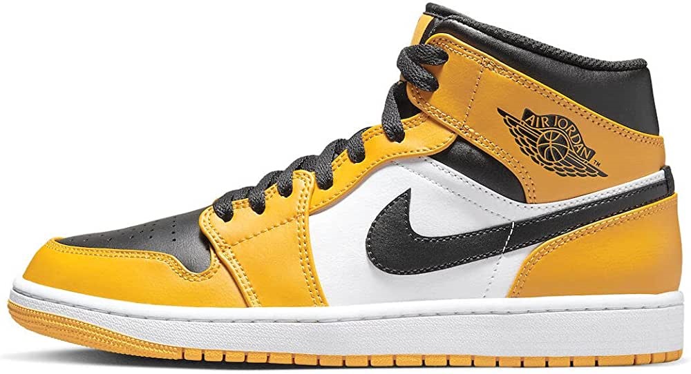 Air Jordan 1 Mid Hommes Mode Chaussures Taxi-blanc-noir Suisse