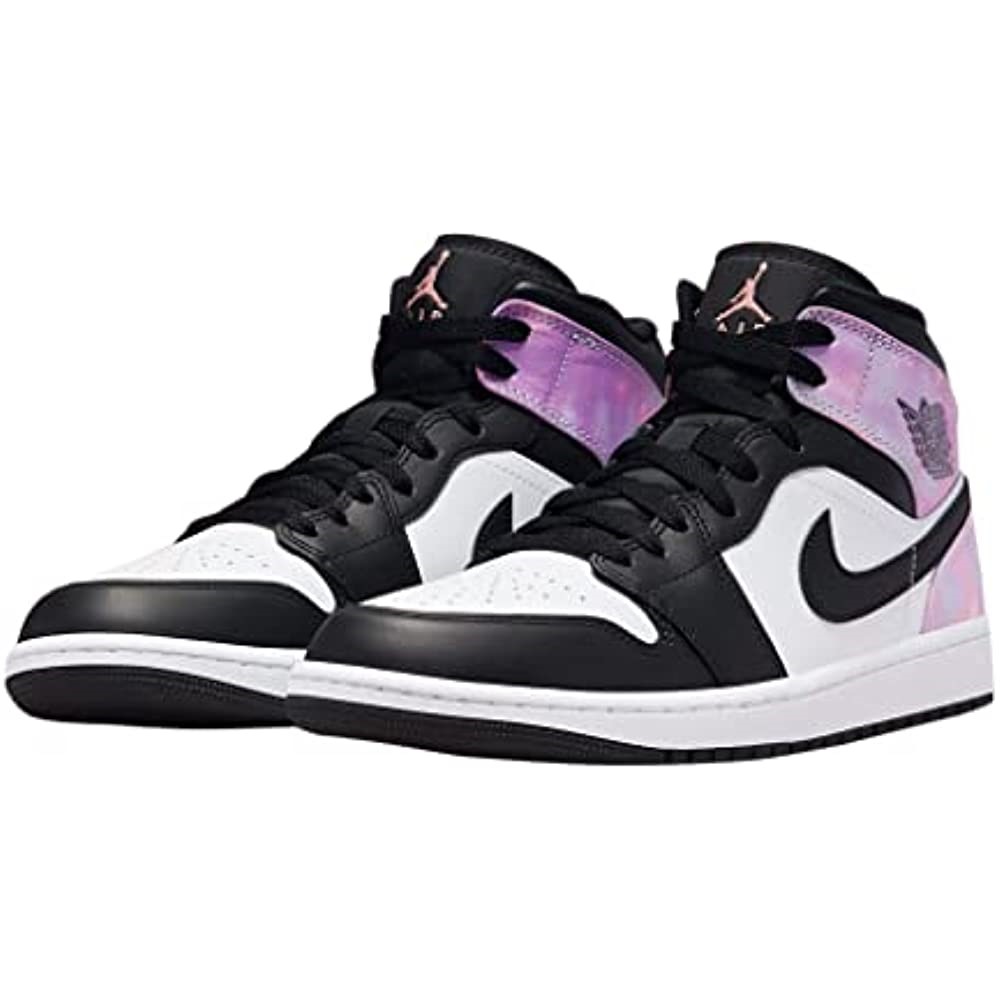Air Jordan 1 Nike Men Mid Sneaker Adulte Black-bleached Coral-white Suisse