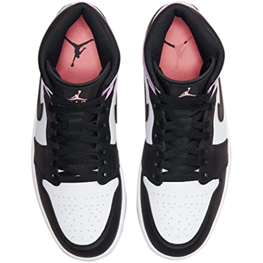 Air Jordan 1 Nike Men Mid Sneaker Adulte Black-bleached Coral-white Suisse