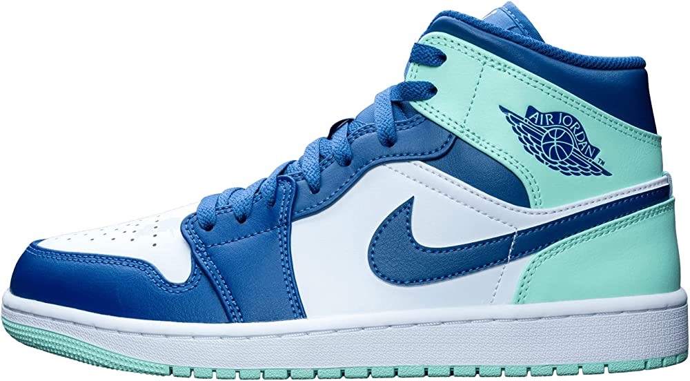 Air Jordan 1 Nike Men Mid Sneaker Adult Mystic Navy-mint Foam-white Suisse