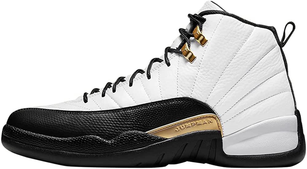 Air Jordan 12 Retro Chaussures Hommes Blanc-noir-métallique Or Suisse