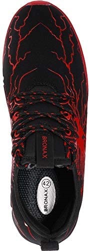 Air Jordan Bronax Hommes Chaussures De Tennis Athlétisme Marche Baskets Noir-rouge Suisse