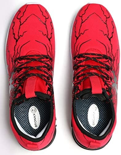 Air Jordan Bronax Hommes Chaussures De Tennis Graffiti Confortable Mode Athlétisme Marche Baskets Rouge Suisse