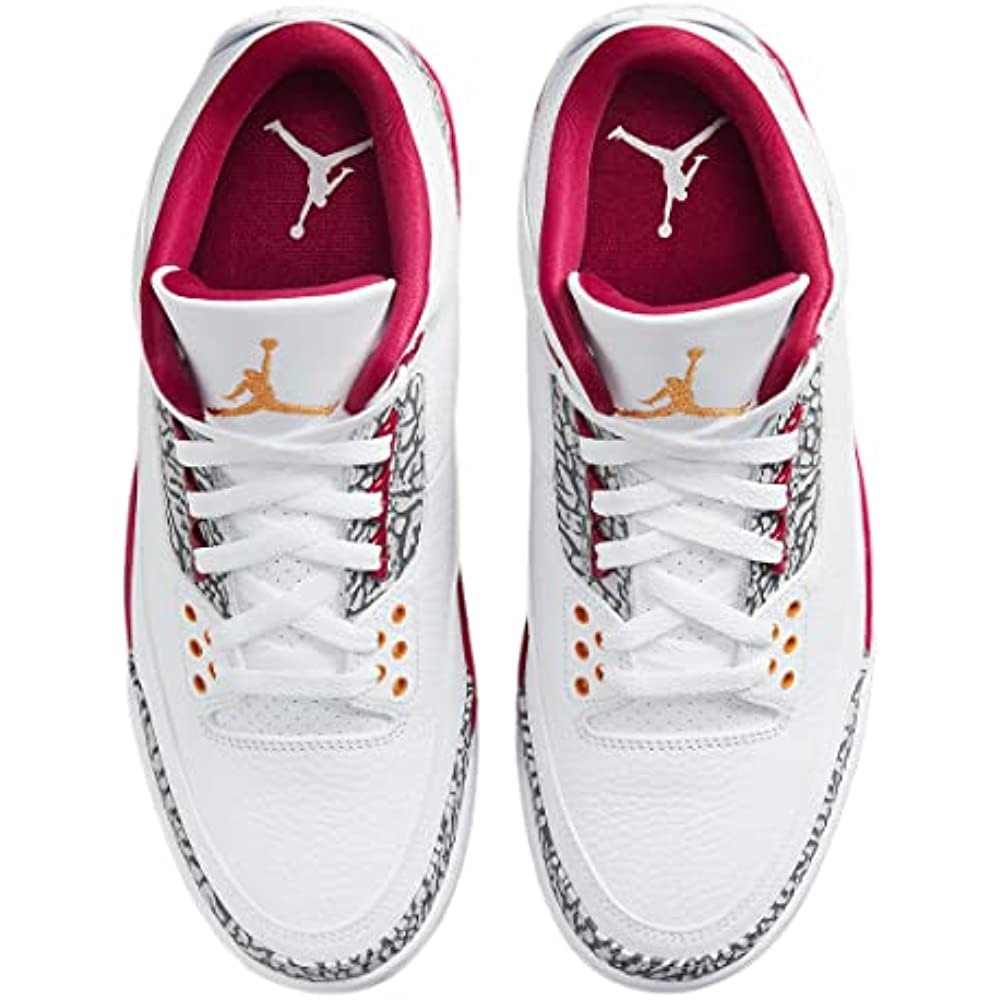 Air Jordan Homme Air Jordan 3 Retro Cuir Synthétique Baskets White-light Curry-cardinal Rouge Suisse