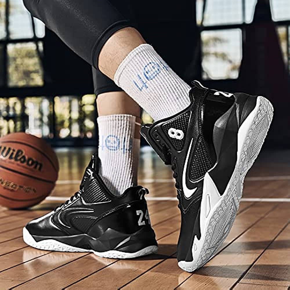 Air Jordan Hommes Chaussures De Basket-ball Montantes Baskets Anti-dérapantes Respirantes Noir Suisse