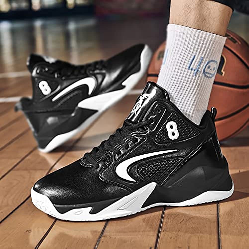 Air Jordan Hommes Chaussures De Basket-ball Montantes Baskets Anti-dérapantes Respirantes Noir Suisse