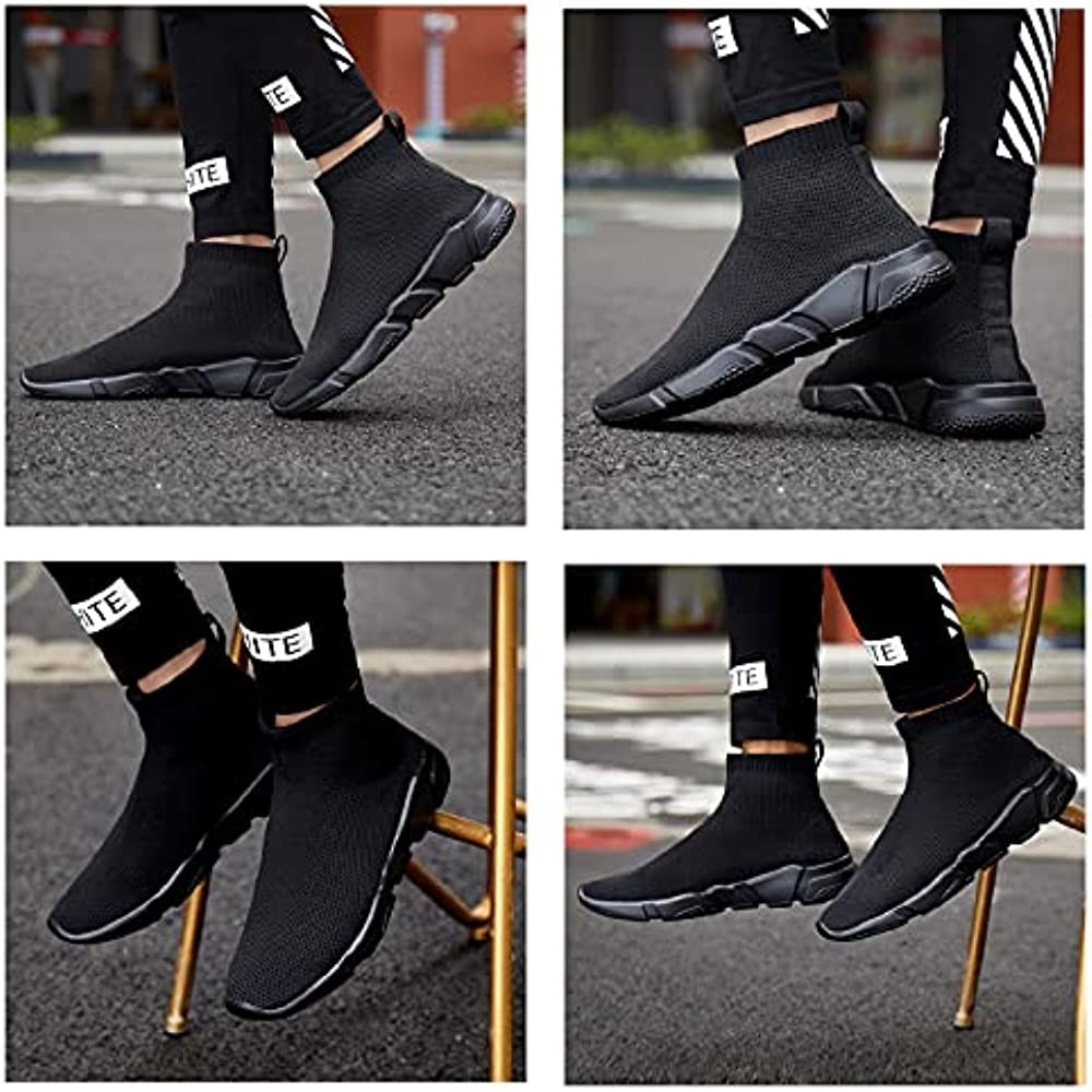 Air Jordan Hommes Baskets De Mode Chaussures De Marche Respirantes Chaussures De Course Tout Noir Suisse