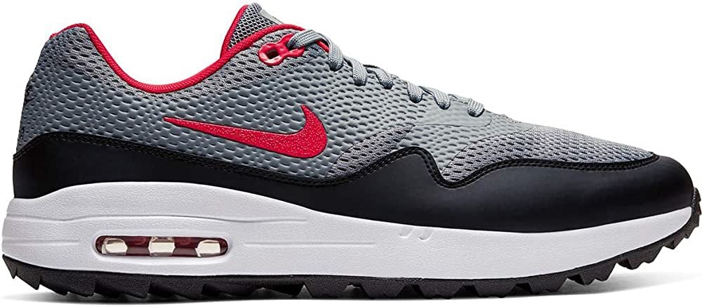 Air Jordan Nike Homme 2020 Air Max 1 G Chaussures De Golf Particules Gris-noir-blanc-rouge Suisse