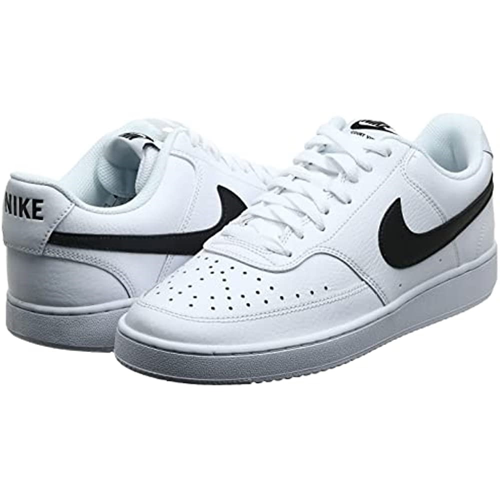 Air Jordan Nike Homme Court Vision Low Sneaker Blanc-noir Blanc Suisse