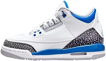 Gros Enfants Air Jordan 3 Retro Blanc-racer Bleu-noir Suisse