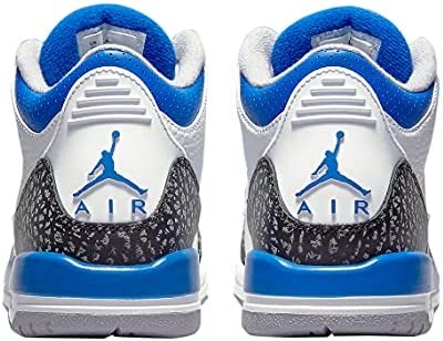 Gros Enfants Air Jordan 3 Retro Blanc-racer Bleu-noir Suisse