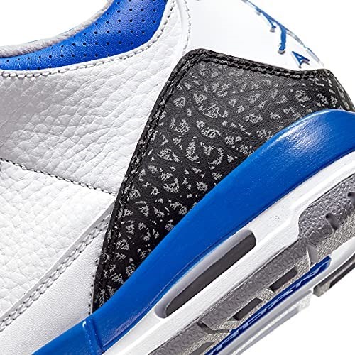 Gros Enfants Air Jordan 3 Retro Blanc-racer Bleu-noir Suisse