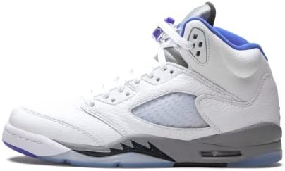 Gros Enfants Air Jordan 5 Retro Blanc-hyper Royal Suisse