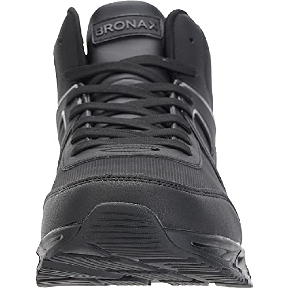 Bronax High Top Shoes Men Waterproof Lace Up Leather Sneakers Air Jordan Noir Suisse