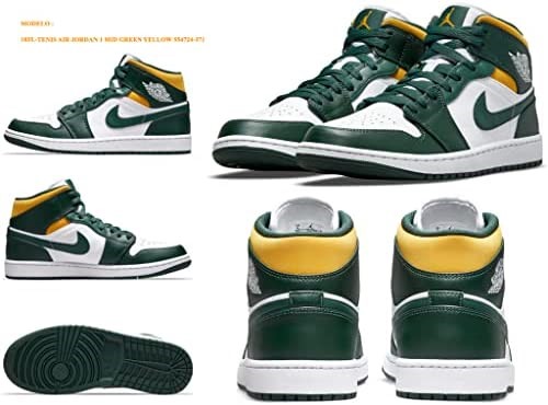 Homme Air Jordan 1 Mid Noble Vert-pollen-blanc Suisse